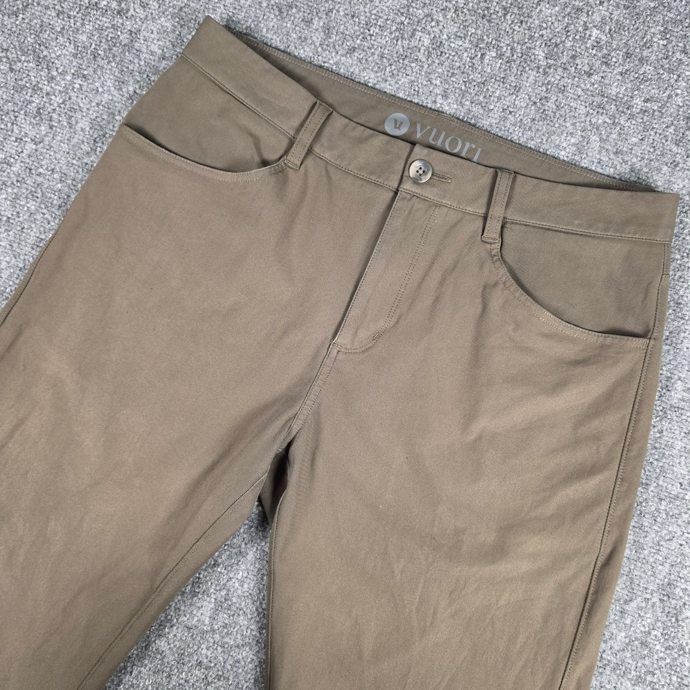 Vuori Meta Pants Mens 33 Green Slim Straight Performance Chino 5-Pocket READ